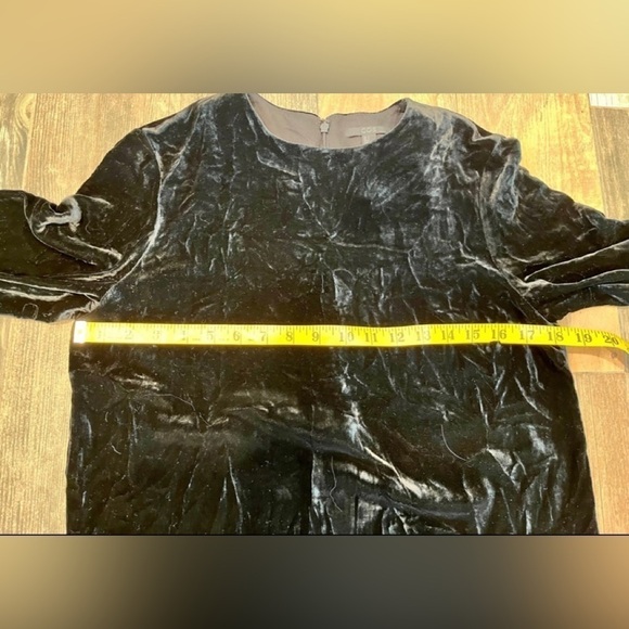 Cos Velvet Sheath Dress Ruched Sleeves Black Pockets Sz US 6 Retails $135 NWOT - Picture 4 of 7